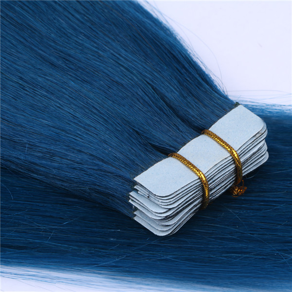 Wholesale good quality tape in hair extensions blue hairs XS088